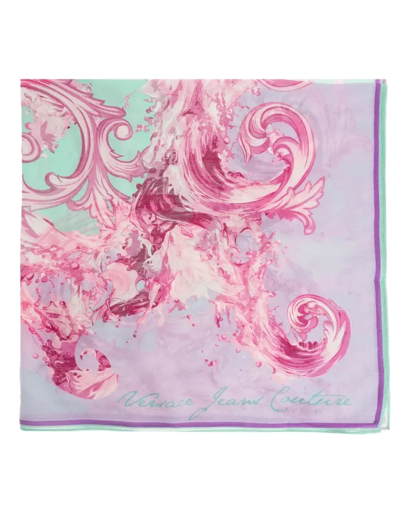 Versace Jeans printed trim scarf - Rosa Rosa