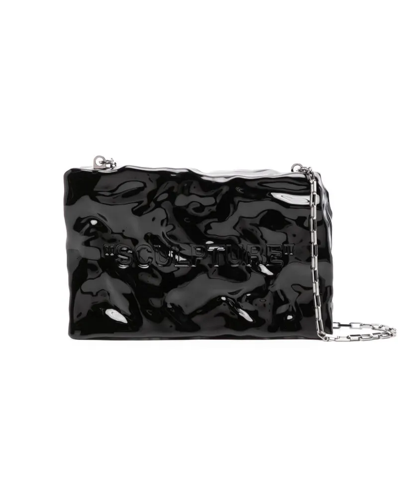 OFF-WHITE Texturierte Quote Clutch Schwarz