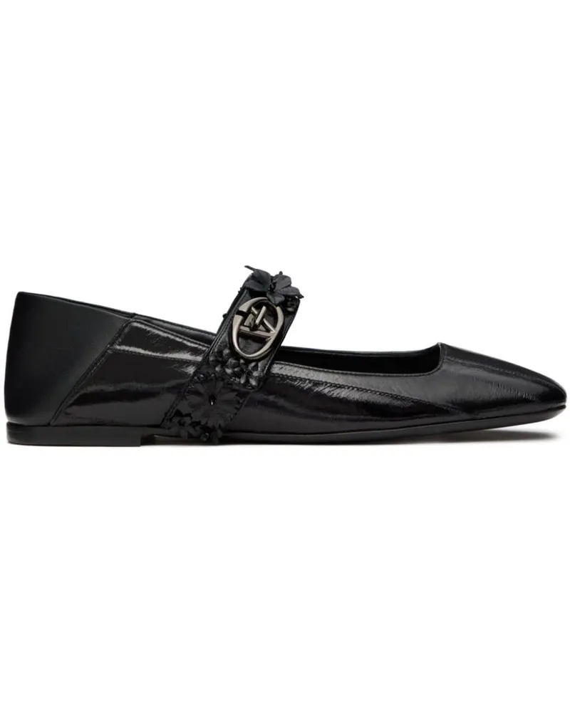 Valentino Garavani VLogo Locket Mary Janes Ballerinas - Schwarz Schwarz