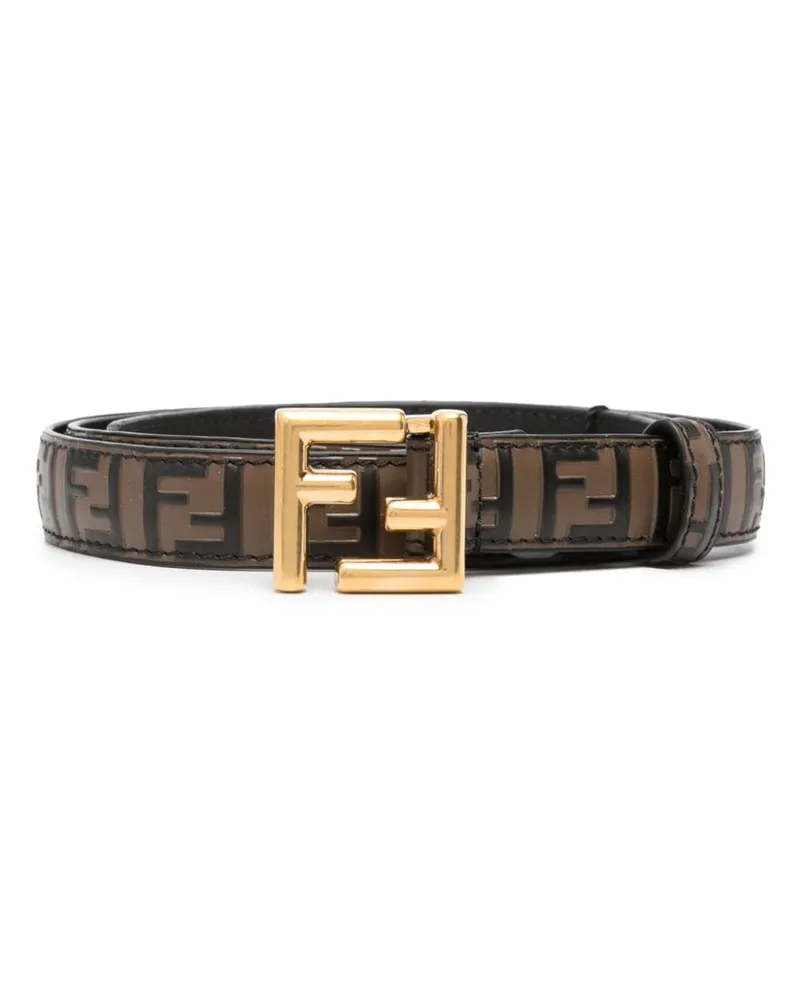 Fendi Gürtel mit Logo-Schild - Braun Braun