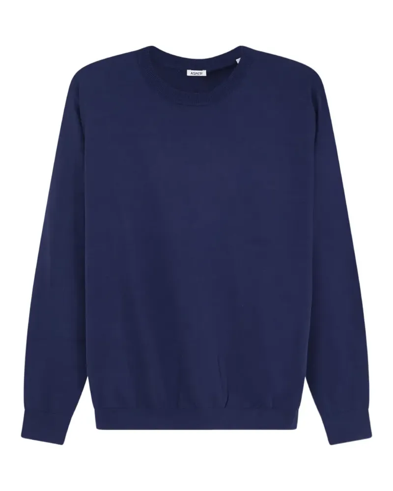 ASPESI crew-neck ribbed-trim sweater - Blau Blau