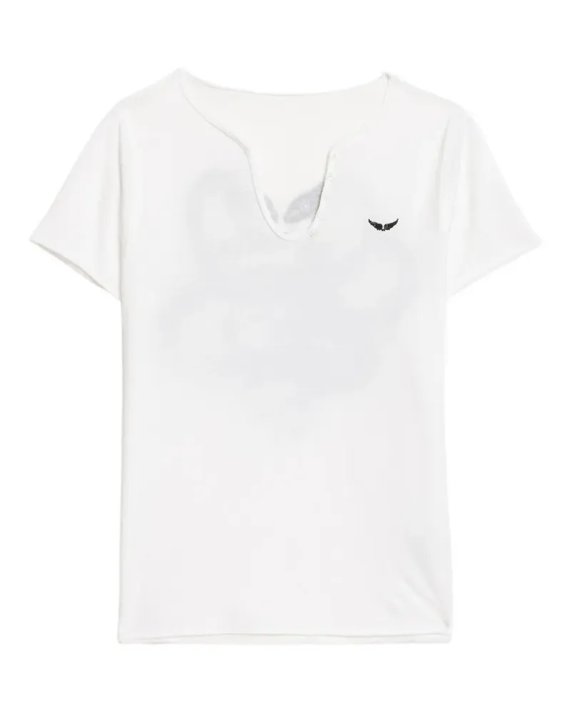Zadig & Voltaire Langarmshirt mit Henley-Kragen - Weiß Weiß