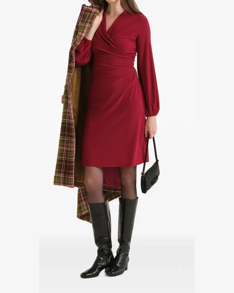 Maliparmi Drapiertes Kleid mit V-Ausschnitt - Rot Rot