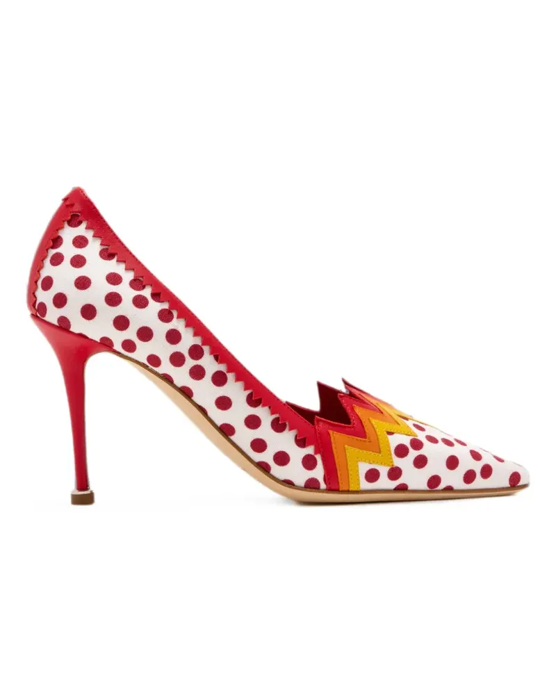 Manolo Blahnik YQUEM Pumps mit Polka Dots - Weiß Weiß