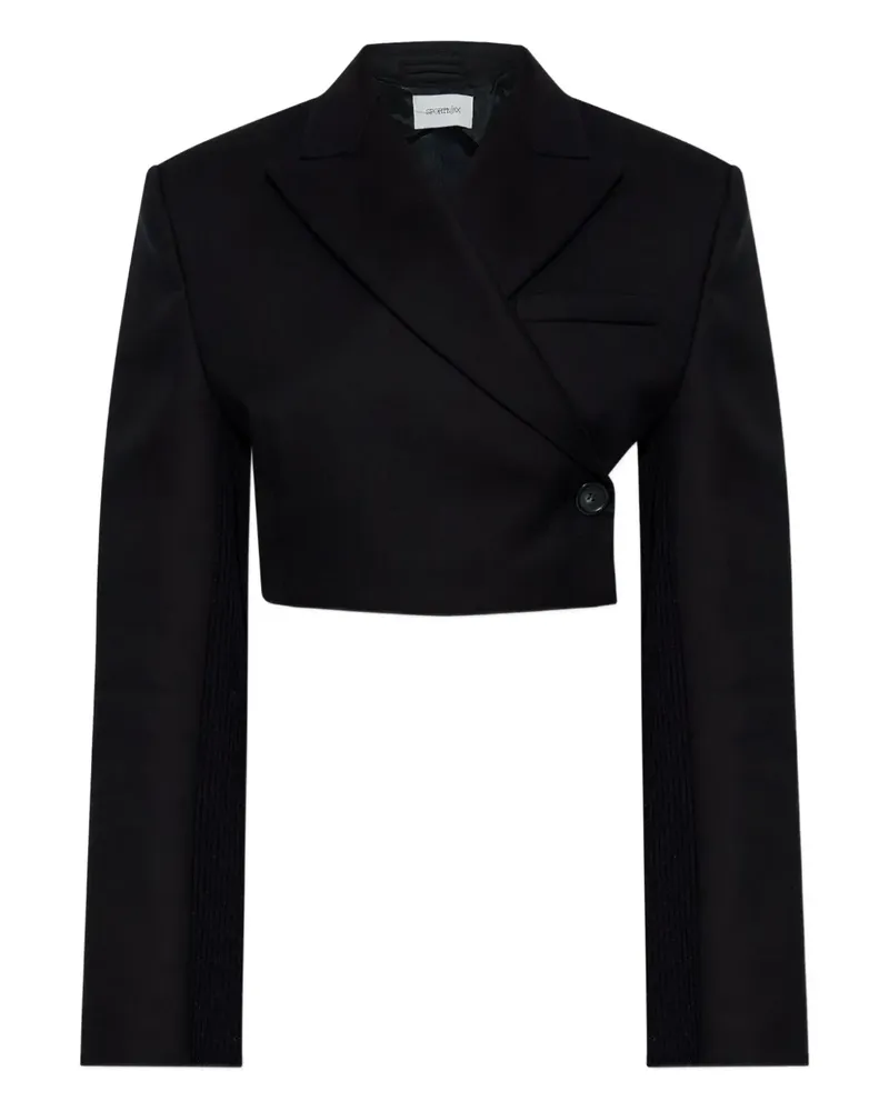 SPORTMAX Cropped-Blazer mit gestrickten Ärmeln - Schwarz Schwarz