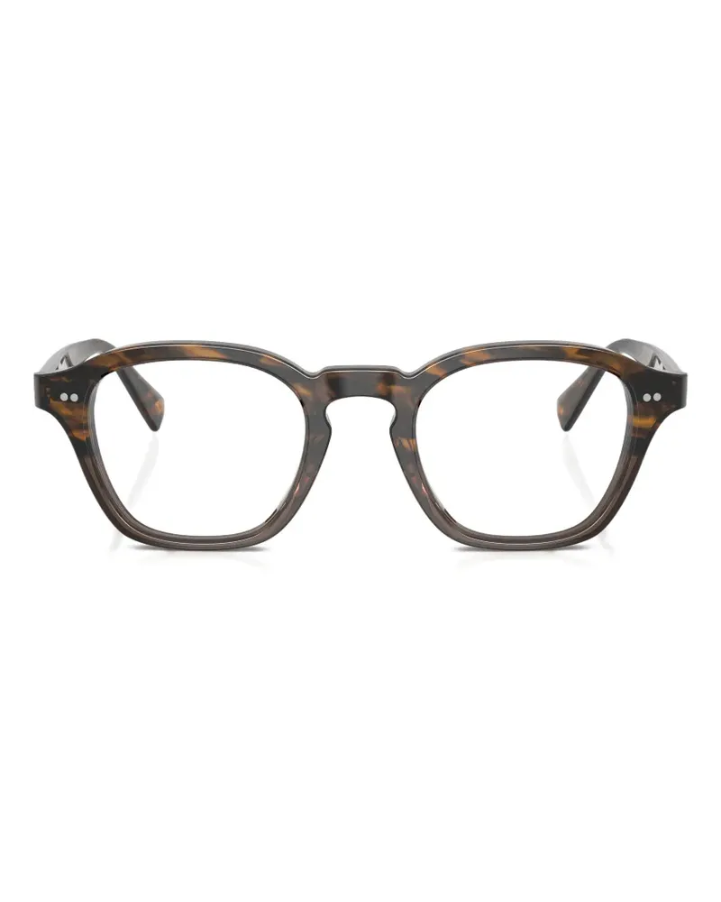 Oliver Peoples tortoiseshell-effect rectangle-frame glasses - Braun Braun