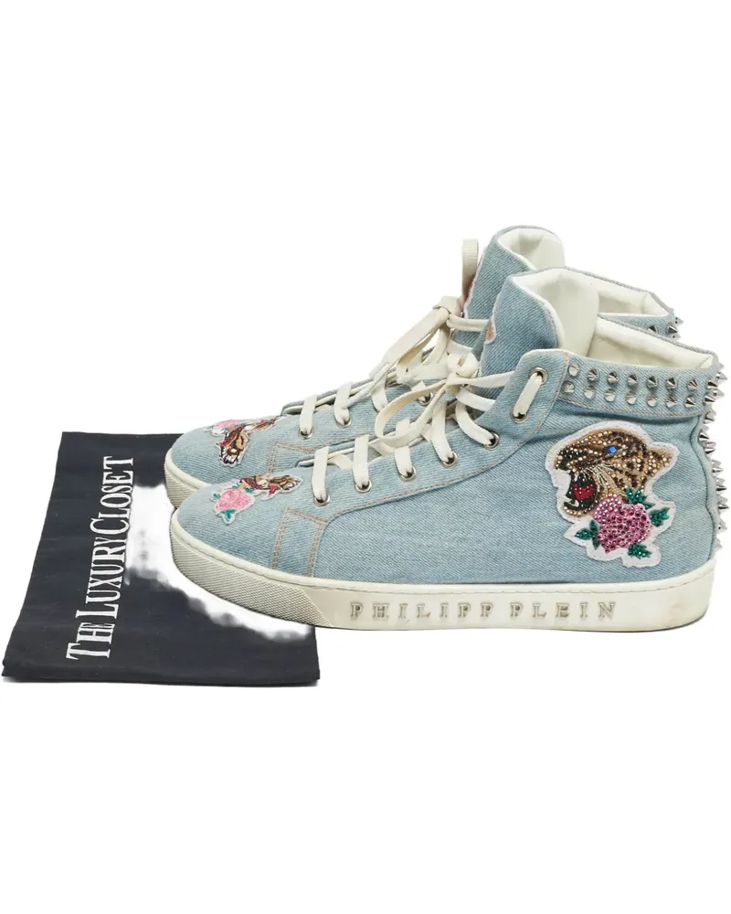 Philipp Plein studded high-top sneakers - Blau Blau