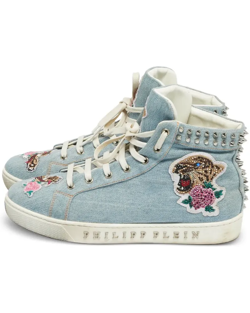 Philipp Plein High-Top-Sneakers mit Nieten - Blau Blau