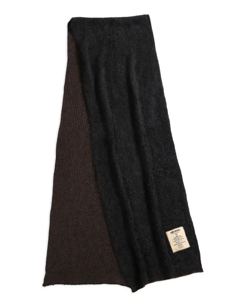 Uma Wang ribbed-knit two-tone scarf - Braun Braun