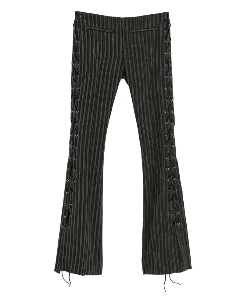 Ann Demeulemeester Gestreifte Kel Schnürhose - Grau Grau
