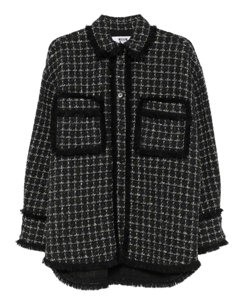 MSGM Hemd mit ausgefransten Kanten - Schwarz Schwarz