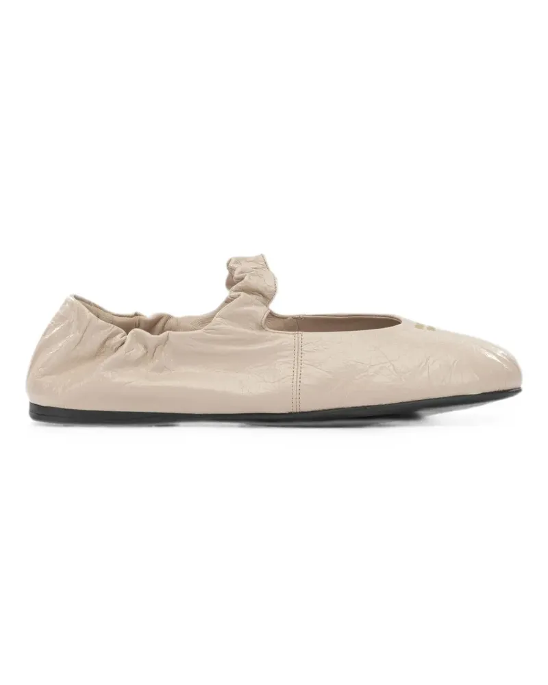 Miu Miu crinkled-leather ballet flats - Nude Nude