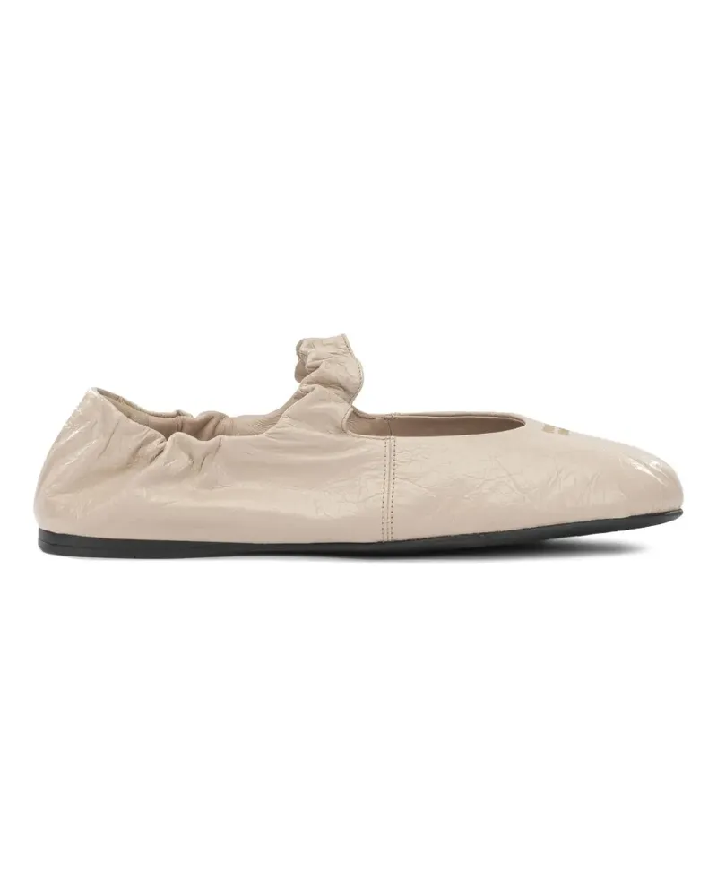 Miu Miu Ballerinas mit Knitteroptik - Nude Nude