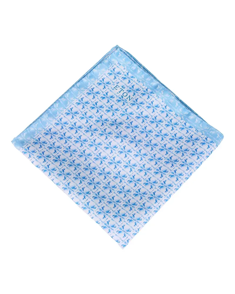 Eton Einstecktuch mit Blumendetail - Blau Blau