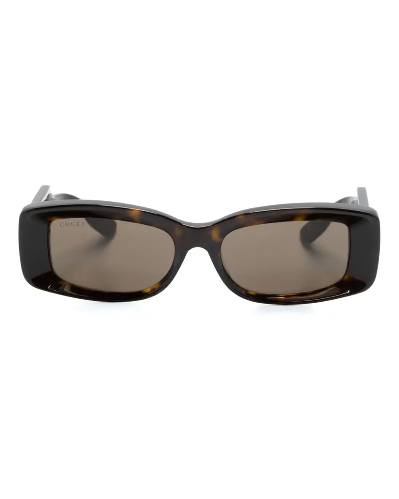 Gucci Sonnenbrille mit eckigem Gestell - Braun Braun