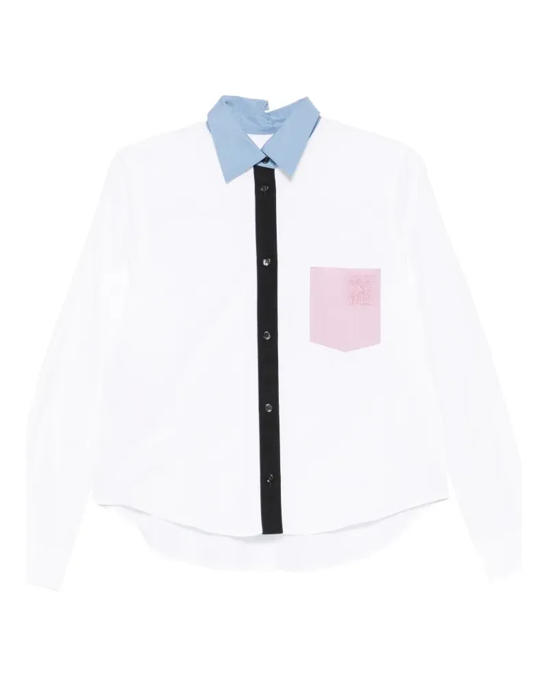Marni contrast-collar patch-pocket shirt - Weiß Weiß