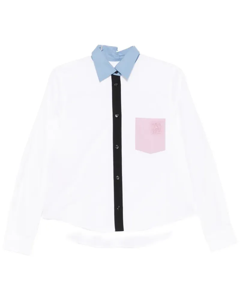 Marni contrast-collar patch-pocket shirt - Weiß Weiß