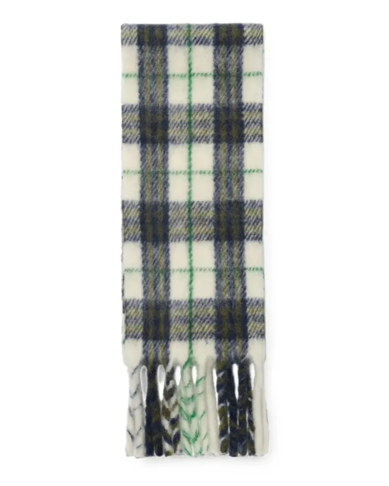 Burberry narrow check alpaca wool blend scarf - Weiß Weiß