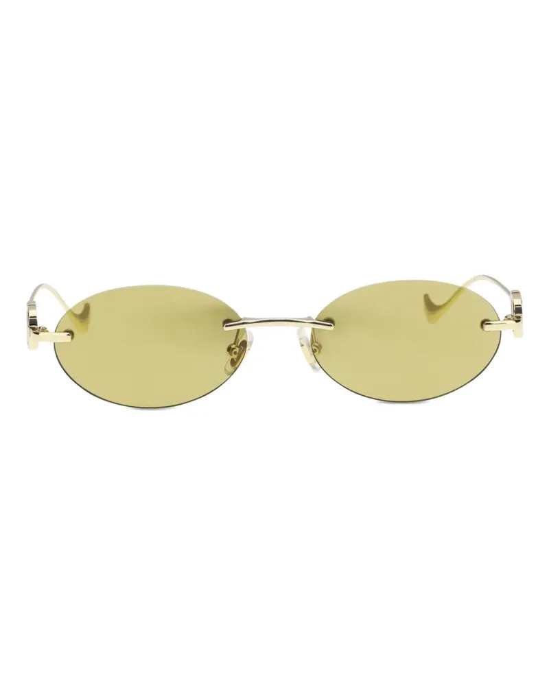 Valentino Garavani VLogo oval-frame sunglasses - Gold Gold
