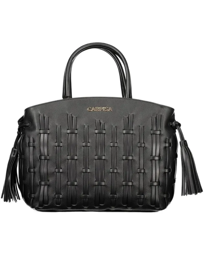 CAFèNOIR  woven-design tassel-detail tote bag - Schwarz Schwarz