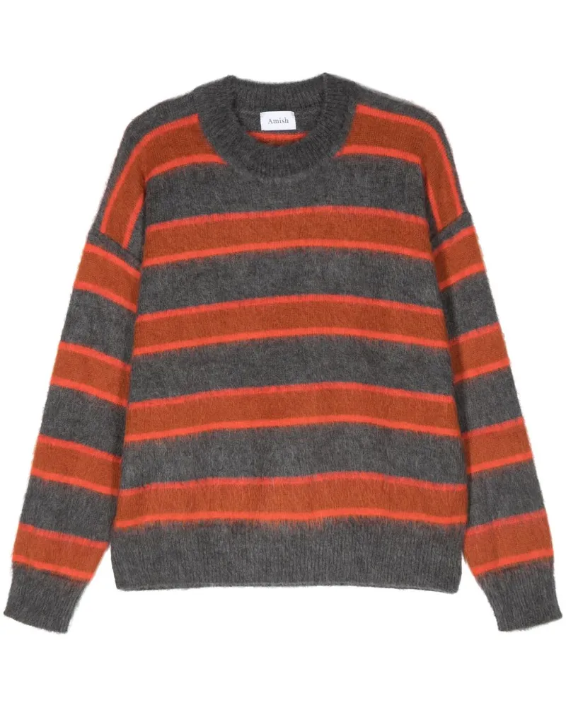 Amish Gestreifter Pullover - Orange Orange