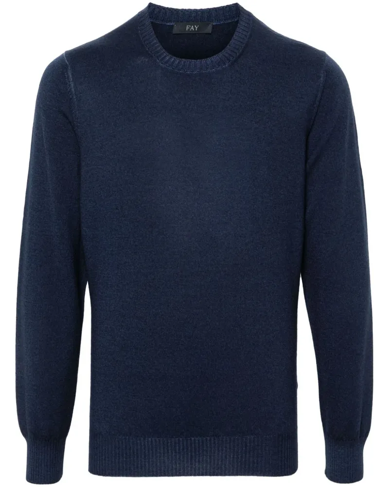 Fay Pullover mit Logo-Stickerei Blau