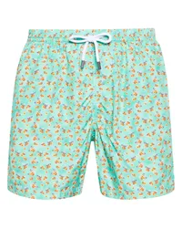 BARBA Badeshorts mit Blumen-Print Grün