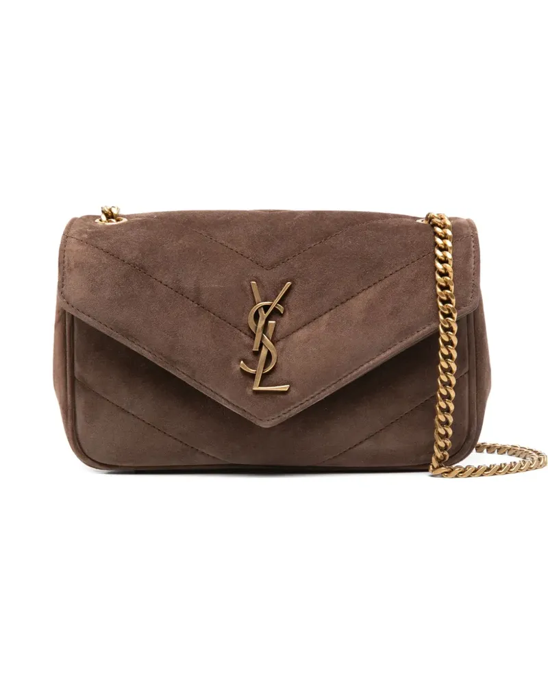 Saint Laurent mini Loulou logo-patch cross body bag - Braun Braun