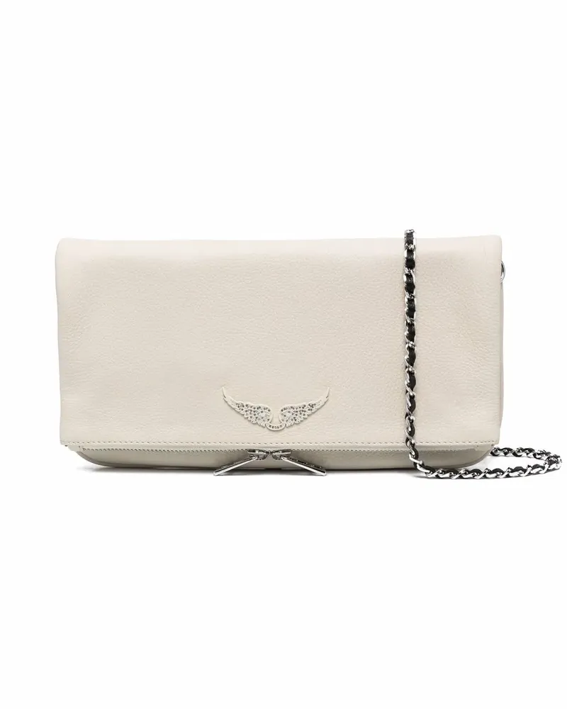 Zadig & Voltaire Clutch aus gekörntem Leder - Nude Nude