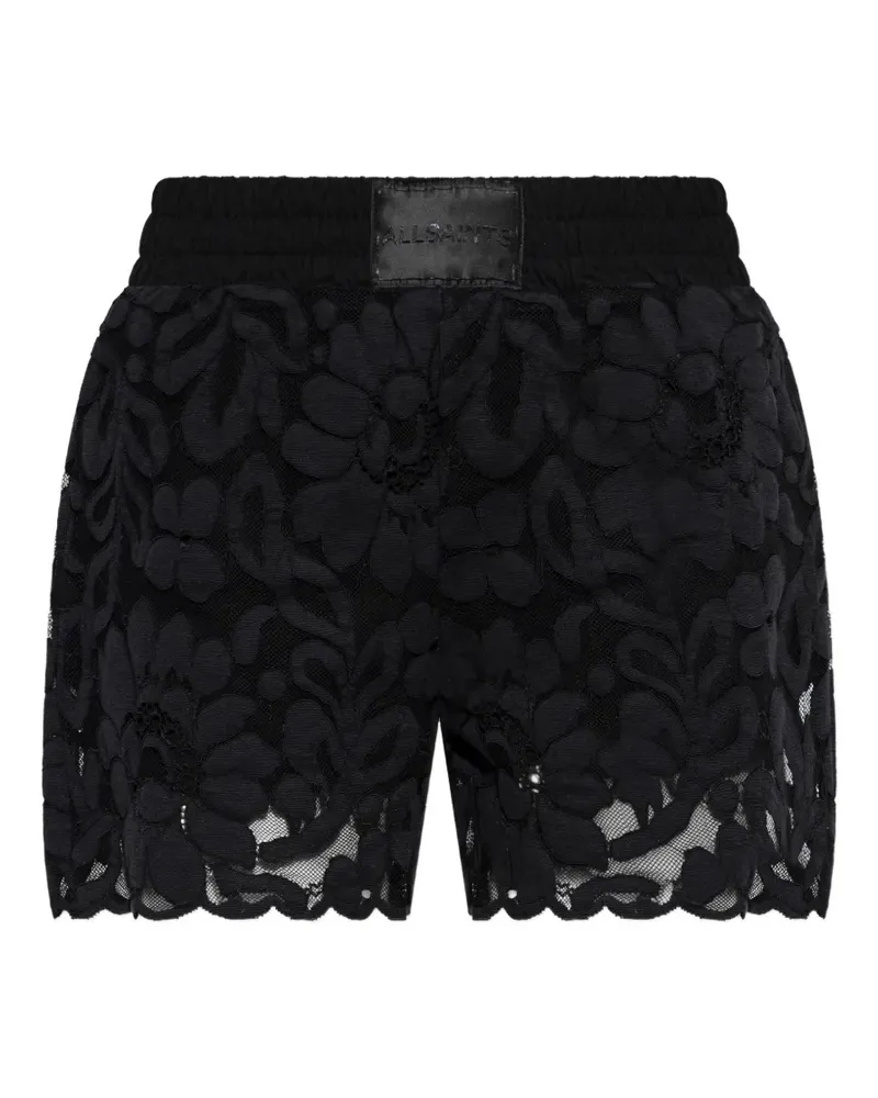AllSaints Amelie Shorts mit Blumenspitze - Schwarz Schwarz