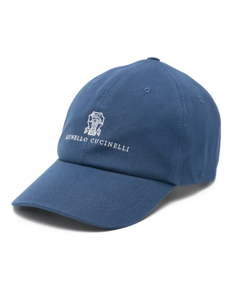 Brunello Cucinelli logo-embroidered baseball cap - Blau Blau
