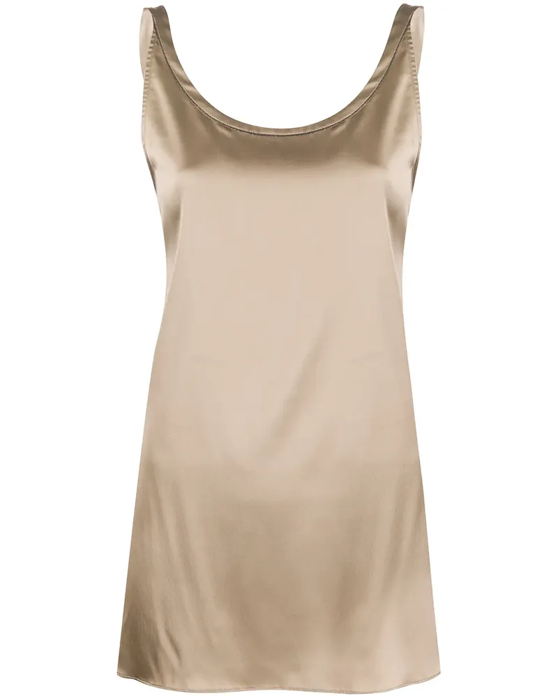 Brunello Cucinelli Asymmetrisches Metallic-Top - Nude Nude