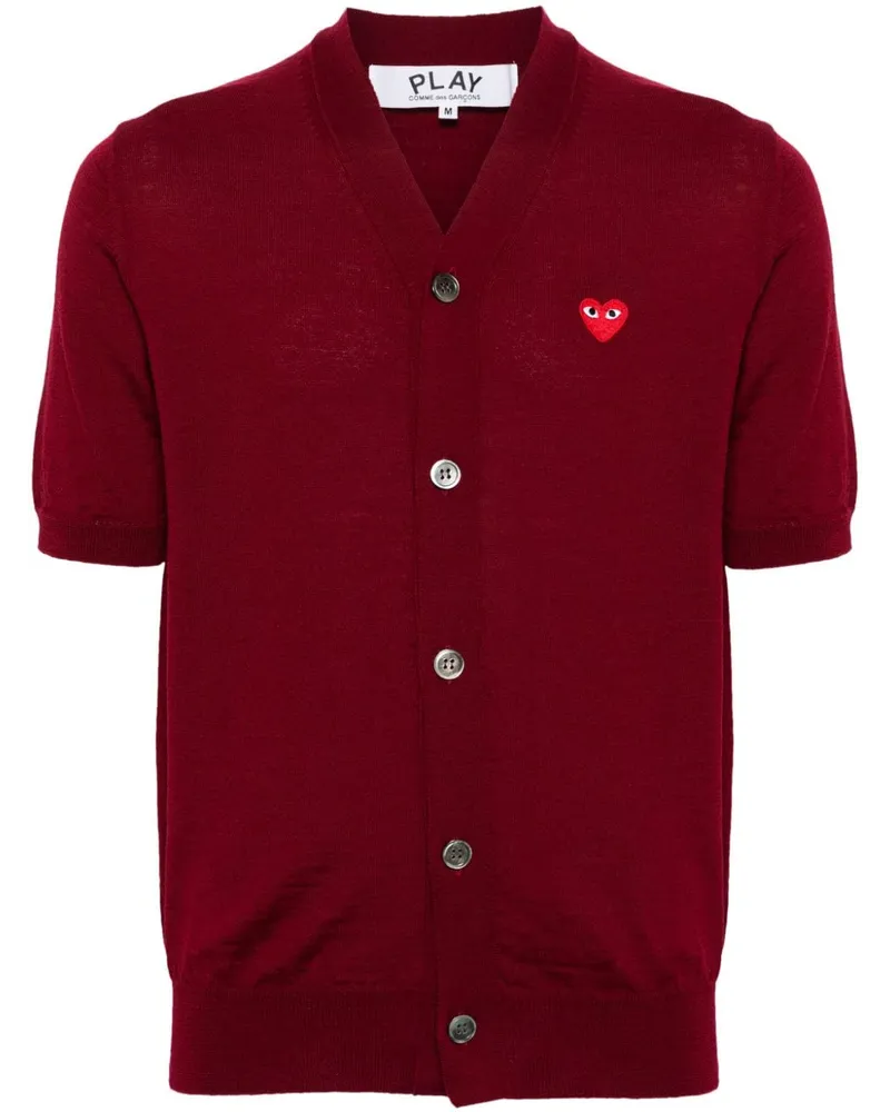 Comme des Garçons Cardigan mit V-Ausschnitt Rot