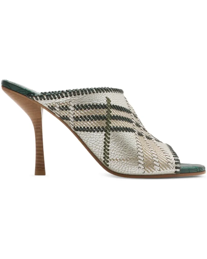 Burberry Karierte Mules 90mm - Silber Silber
