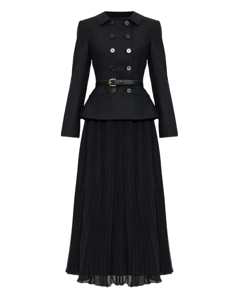 Self-Portrait Doppelreihiges Midikleid - Schwarz Schwarz