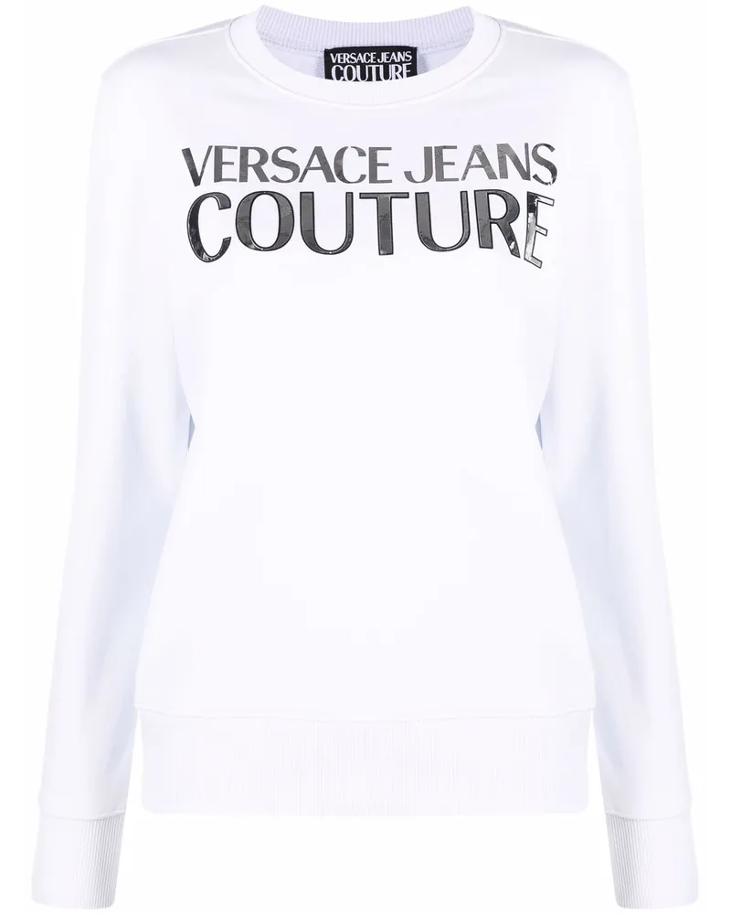 Versace Jeans Sweatshirt mit Rundhalsausschnitt Weiß