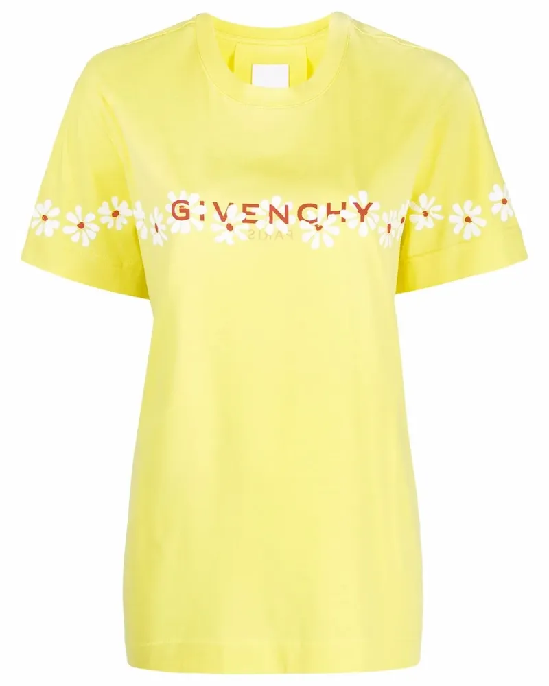 Givenchy T-Shirt mit Blumen-Print - Gelb Gelb