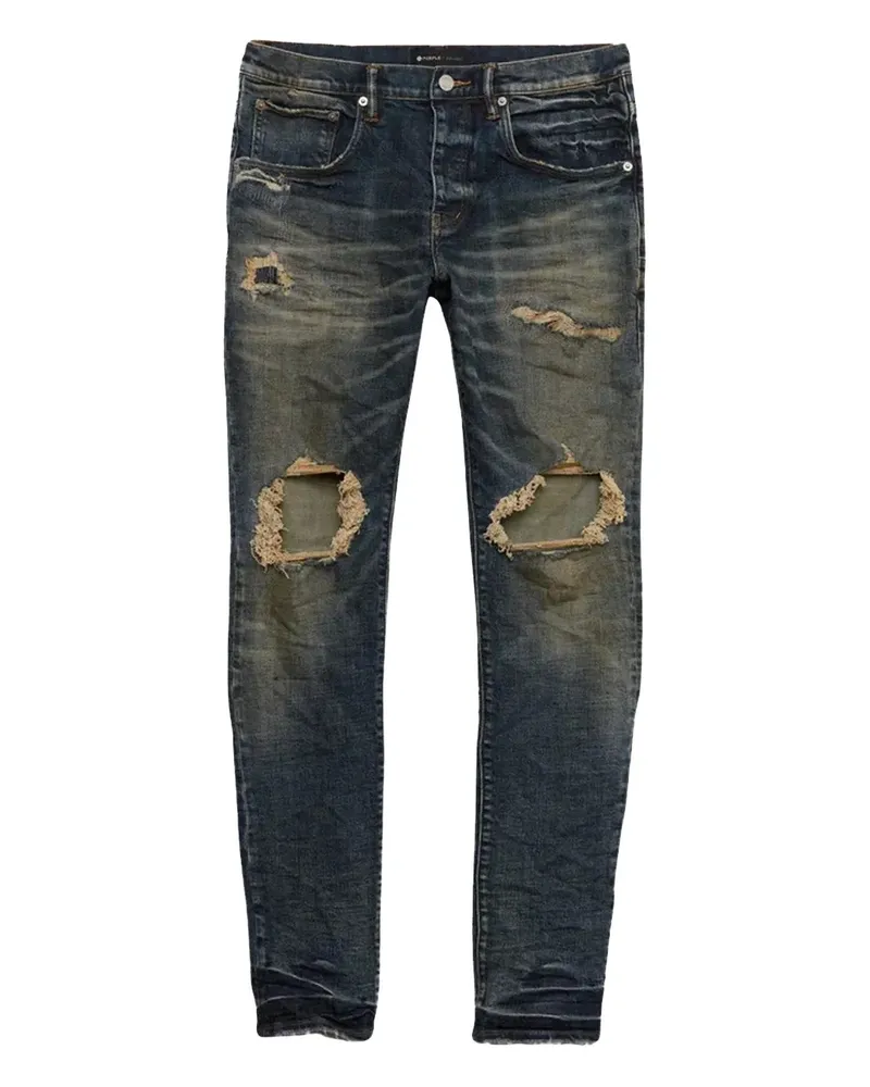 PURPLE BRAND Jeans in Distressed-Optik - Blau Blau