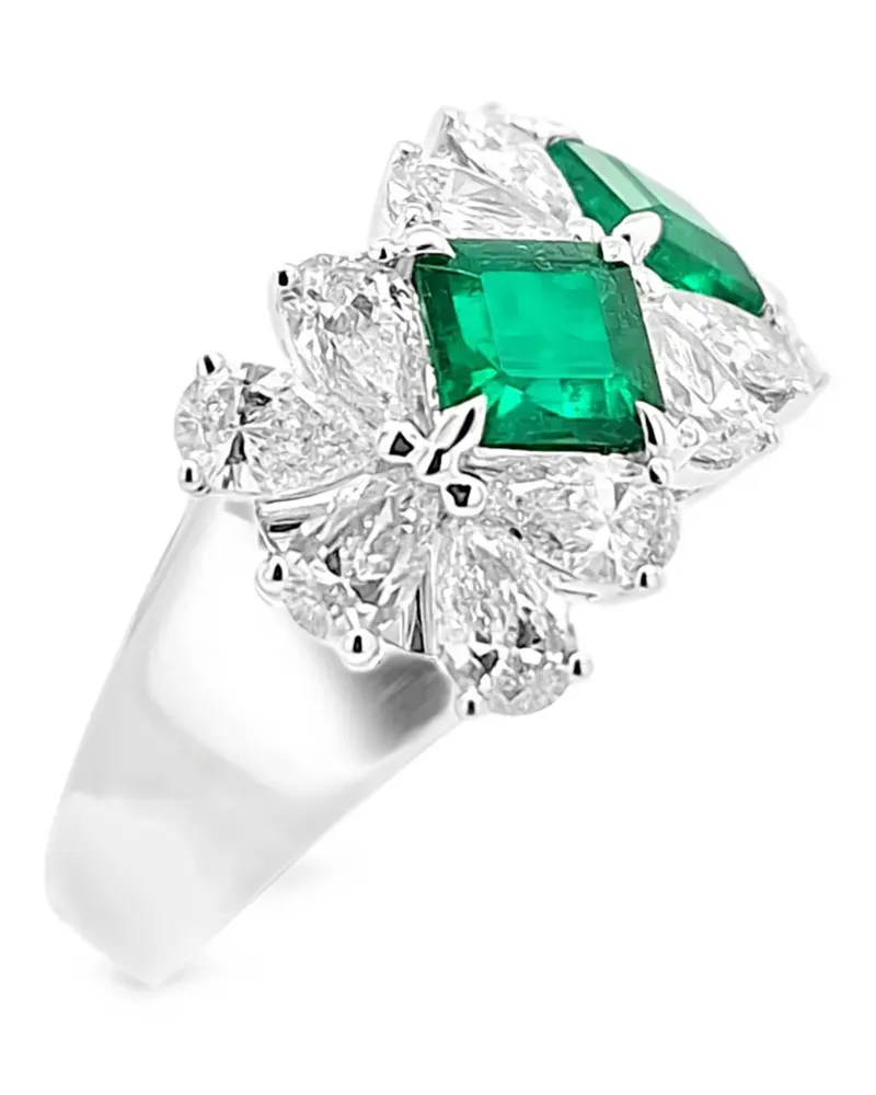 HYT Jewelry Ring mit Smaragd und Diamant - Silber Silber