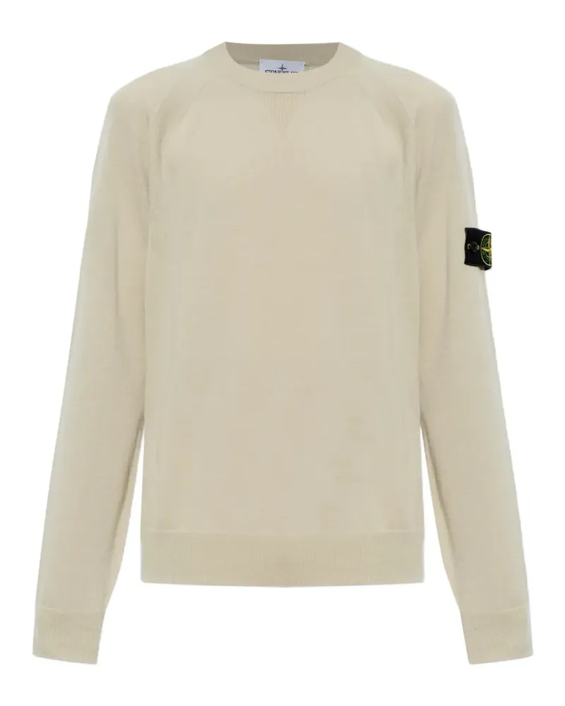 Stone Island logo-patch long-sleeve sweater - Nude Nude