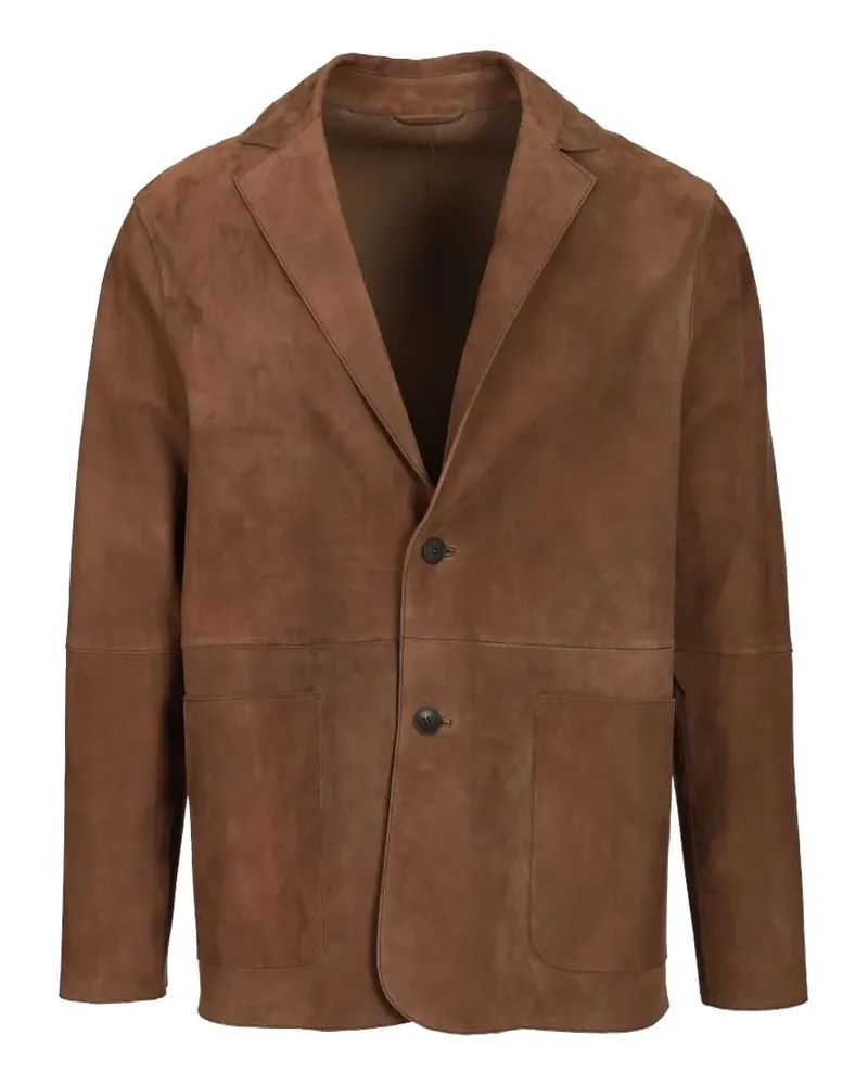 Al Duca D’Aosta 1902 single-breasted suede blazer - Braun Braun