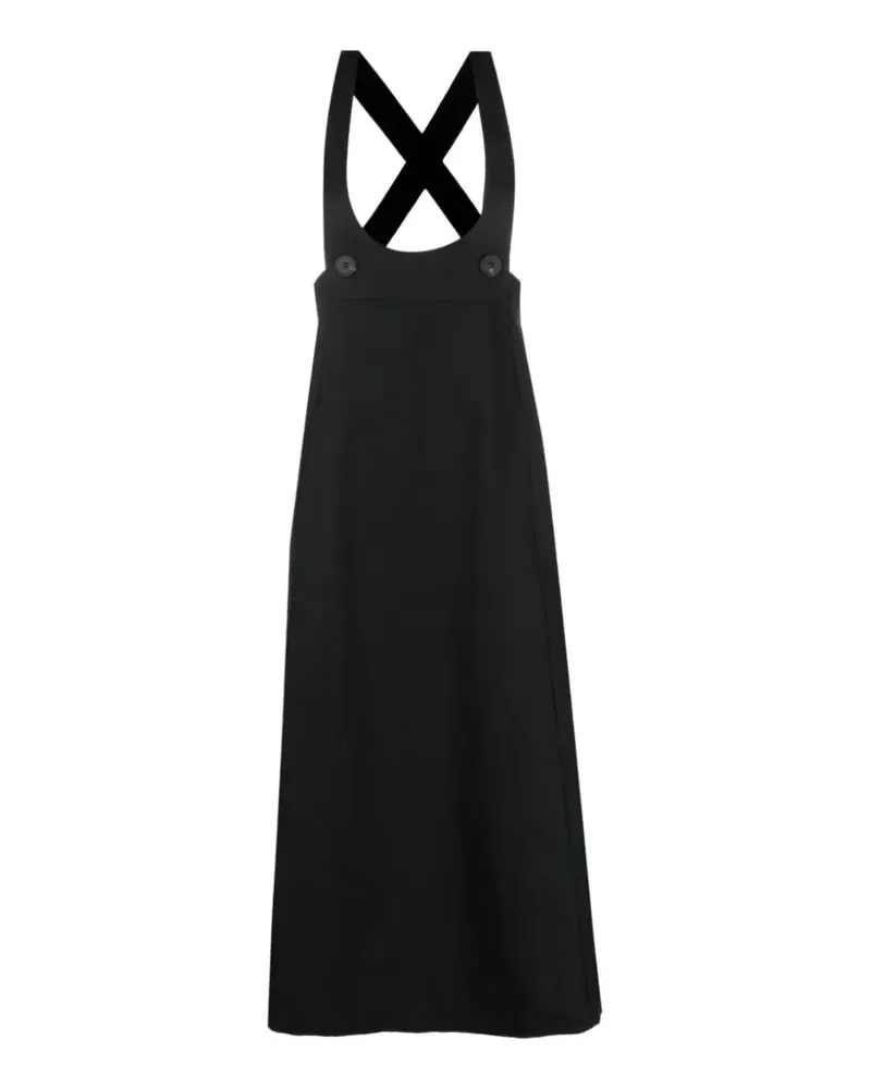 TELA cross-back button-detail maxi dress - Schwarz Schwarz