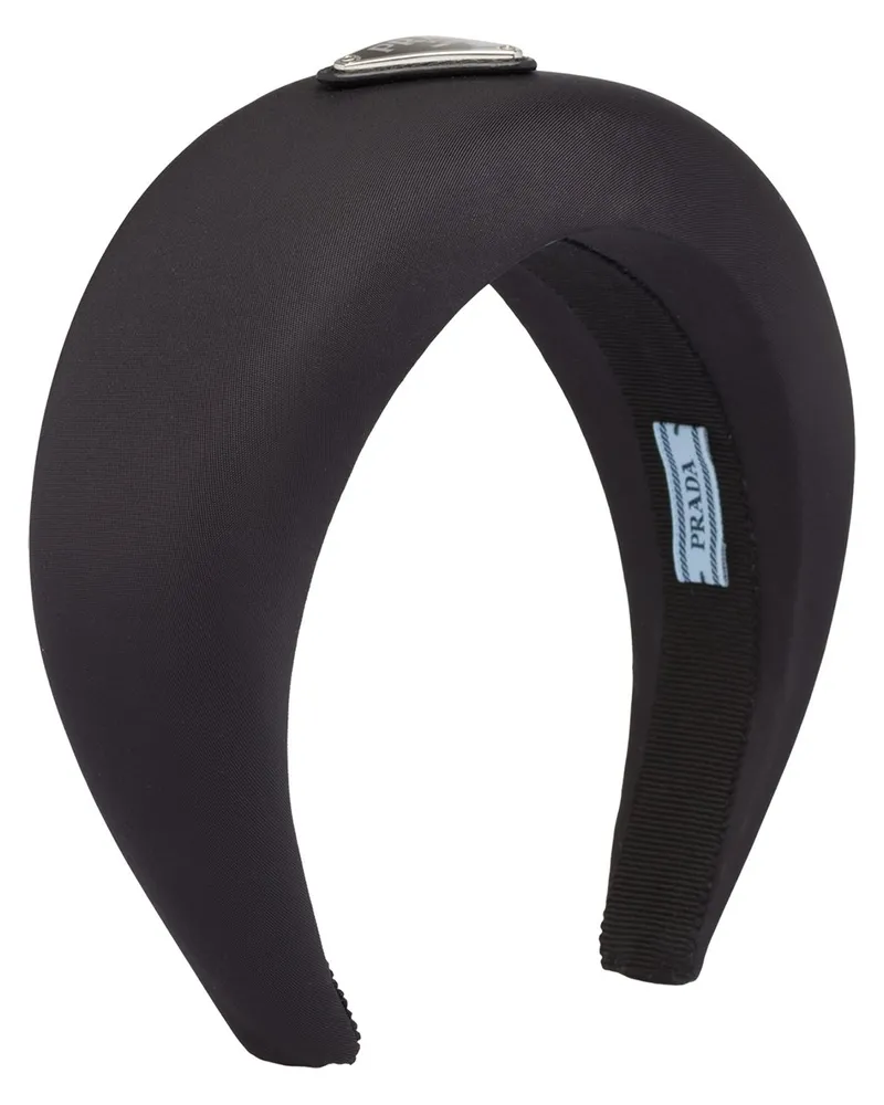 Prada Re-Nylon Haarreif mit Logo - Schwarz Schwarz