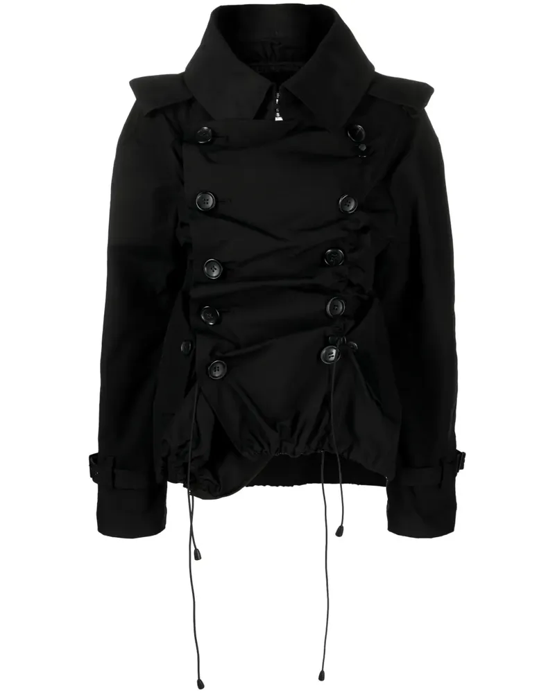Junya Watanabe Gefütterte Jacke mit Raffung - Schwarz Schwarz