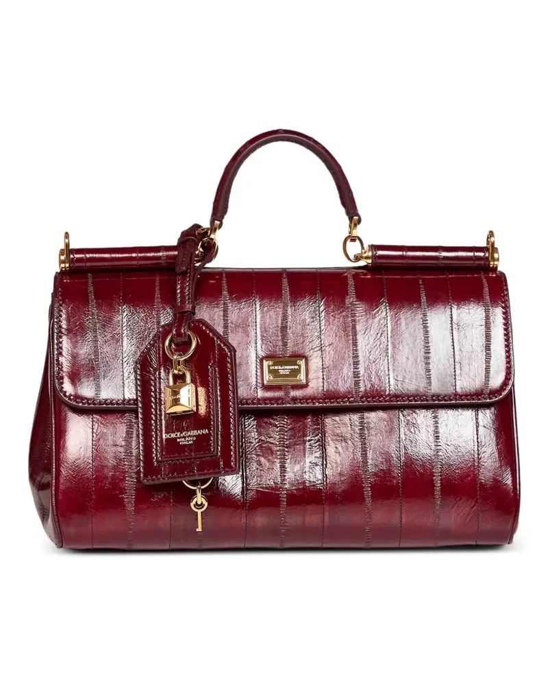 Dolce & Gabbana My Sicily Eel Tote Bag aus Aalleder - Rot Rot