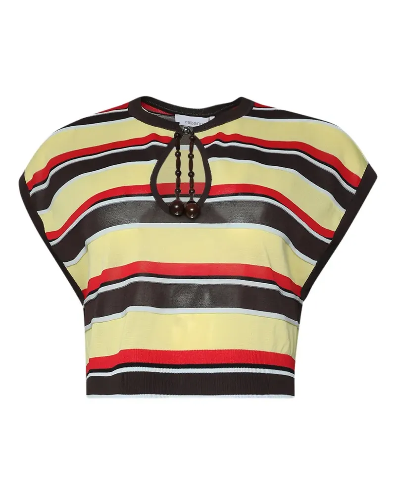Paco Rabanne striped bead-embellished sweater - Gelb Gelb