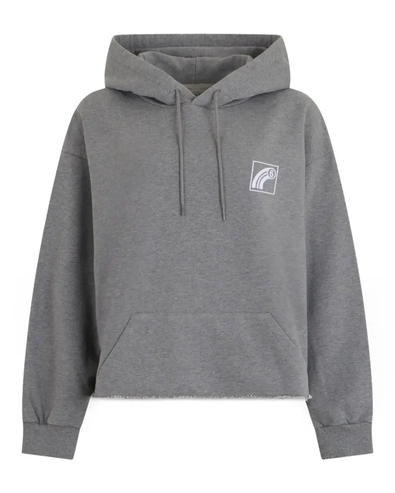 Maison Margiela graphic-print raw-cut hoodie - Grau Grau
