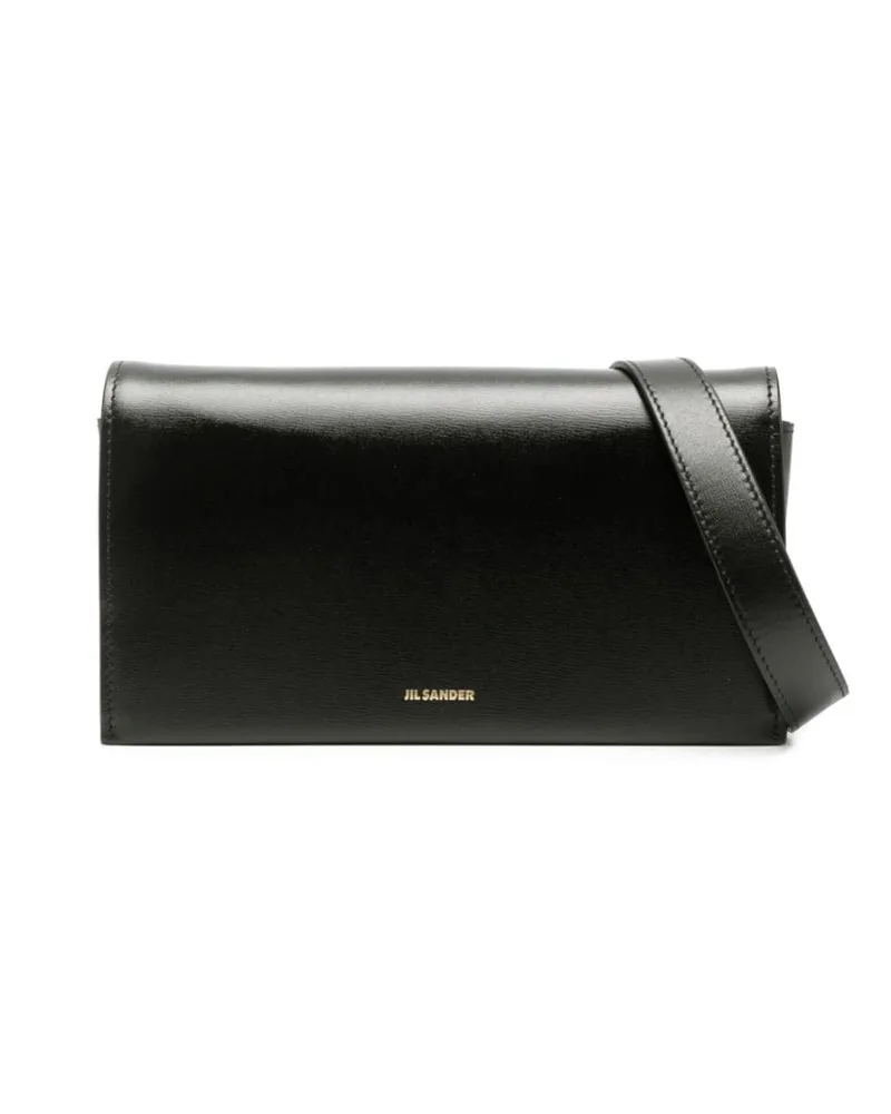 Jil Sander Schultertasche mit Logo-Prägung - Schwarz Schwarz