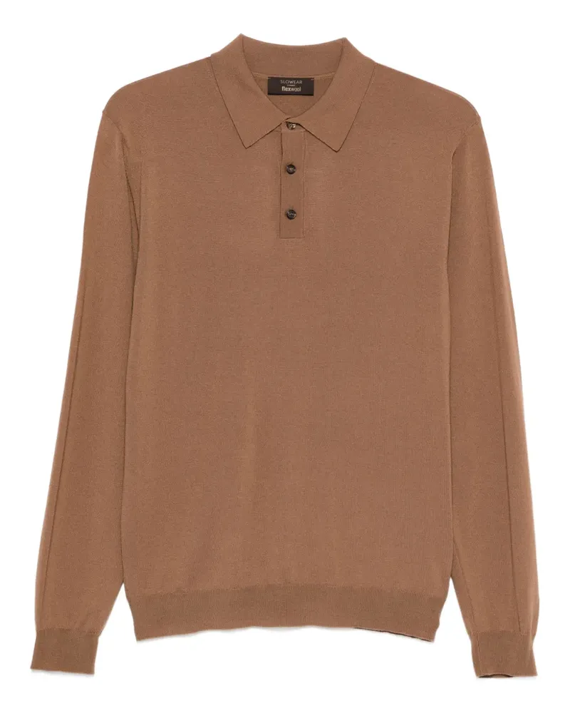 Zanone Pullover mit Poloshirtkragen - Braun Braun