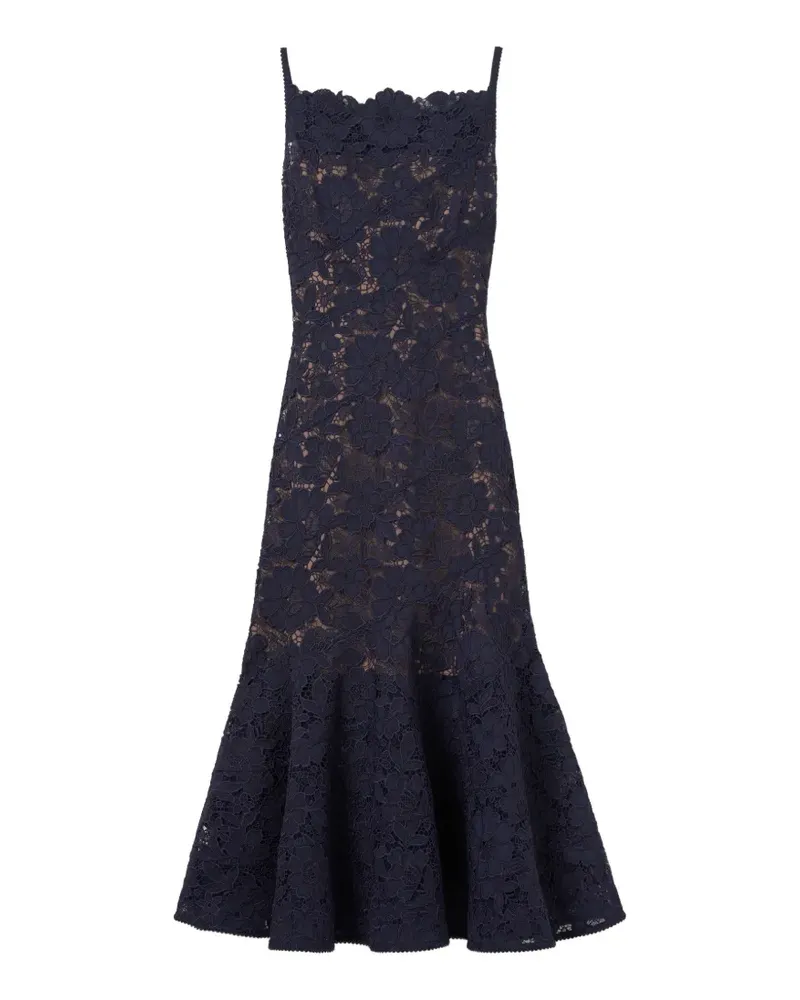 Self-Portrait Midikleid aus Spitze - Blau Blau
